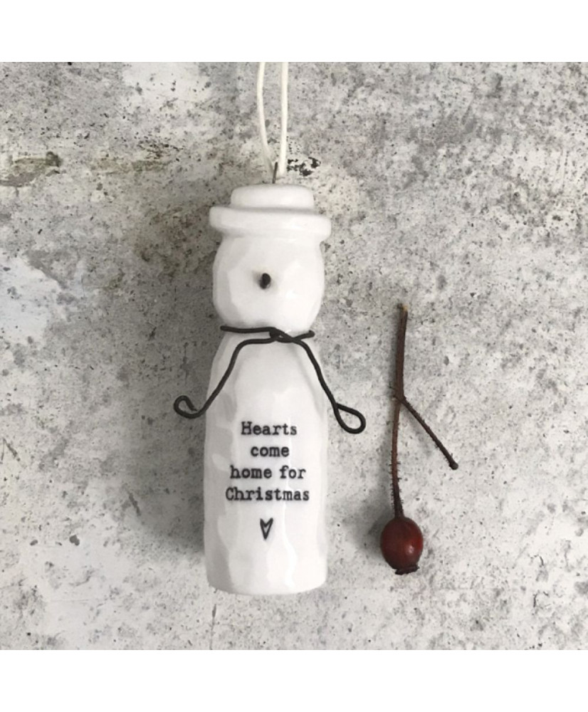 Πορσελάνινο στολίδι Χιονάνθρωπος 7εκ