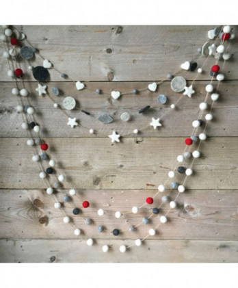 Γιρλάντα Πομπομ Σε Κόκκινο Και Λευκό Χρώμα 2μ