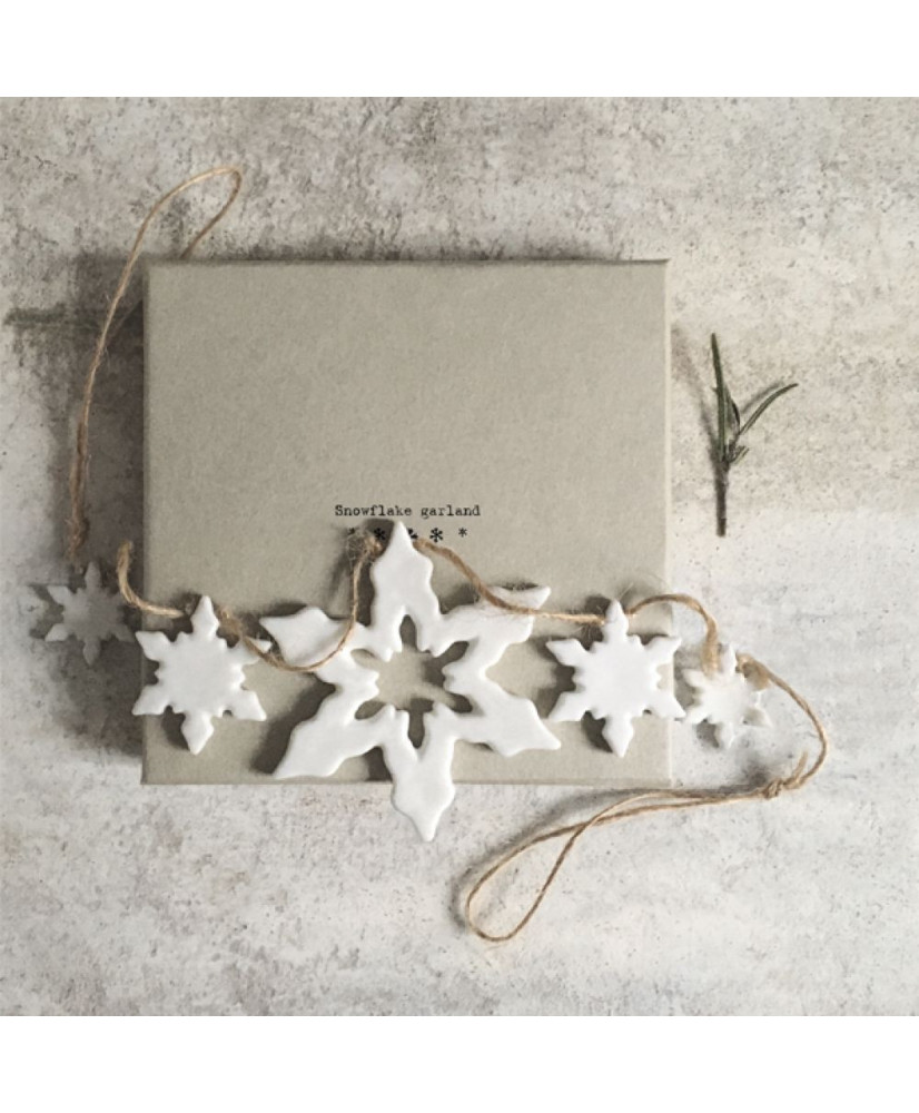 Γιρλάντα Με Πορσελάνινες Νιφάδες 10,5εκ