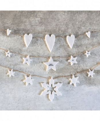 Γιρλάντα Με Πορσελάνινες Νιφάδες 10,5εκ