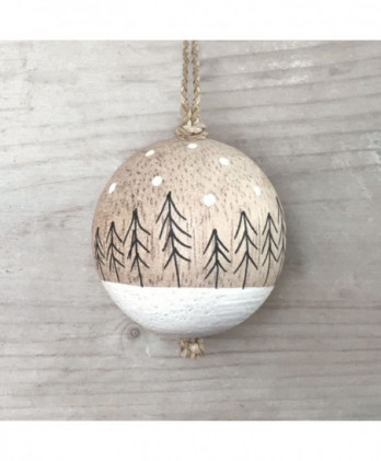 Μπάλα Ξύλινη Με Δεντράκια 4εκ