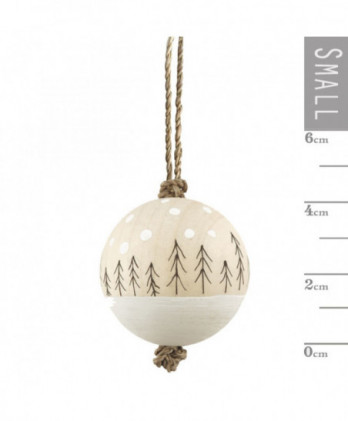 Μπάλα Ξύλινη Με Δεντράκια 4εκ