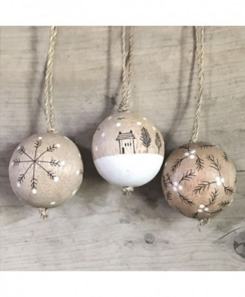 Μπάλα Ξύλινη Με Κλαδιά Berry 5εκ