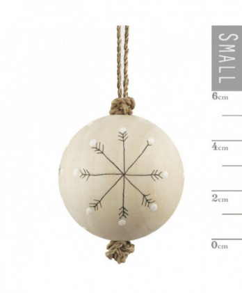 Μπάλα Ξύλινη Με Νιφάδες 5εκ