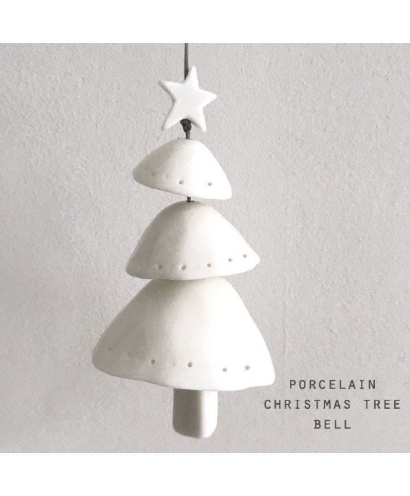 Δέντρο Από Πορσελάνη Και Αστεράκι Κρεμαστό 11,5εκ