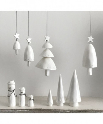 Καμπάνα Δέντρο Μικρό Από Πορσελάνη Κρεμαστό 8εκ