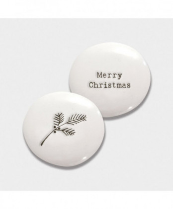 Βότσαλο Από Πορσελάνη Με Κλαδί Berriew – Merry Christmas 4εκ