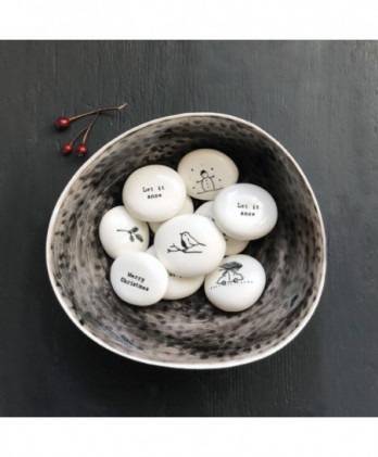 Βότσαλο Από Πορσελάνη Με Κλαδί Berriew – Merry Christmas 4εκ