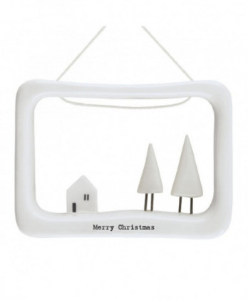 Κάδρο Από Πορσελάνη Και Μήνυμα Merry Christmas 9εκ