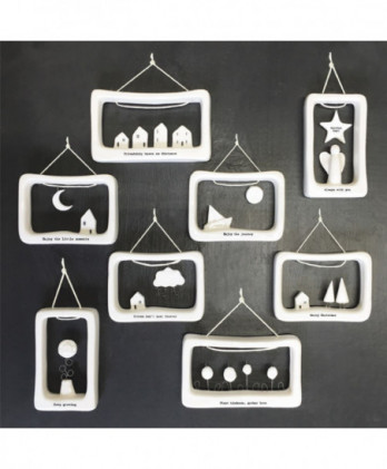 Κάδρο Από Πορσελάνη Και Μήνυμα Merry Christmas 9εκ