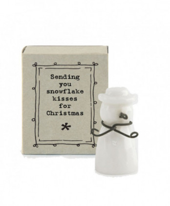 Σπιρτόκουτο Με Χιονάθρωπο Από Πορσελάνη