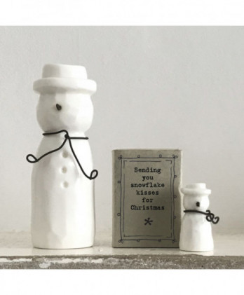 Σπιρτόκουτο Με Χιονάθρωπο Από Πορσελάνη