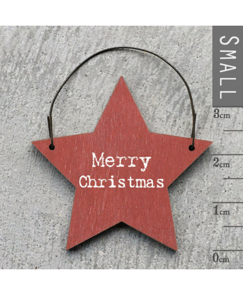 Aστεράκι Κόκκινο Από ξύλο – Merry Christmas