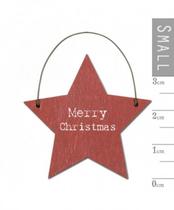 Aστεράκι Κόκκινο Από ξύλο – Merry Christmas