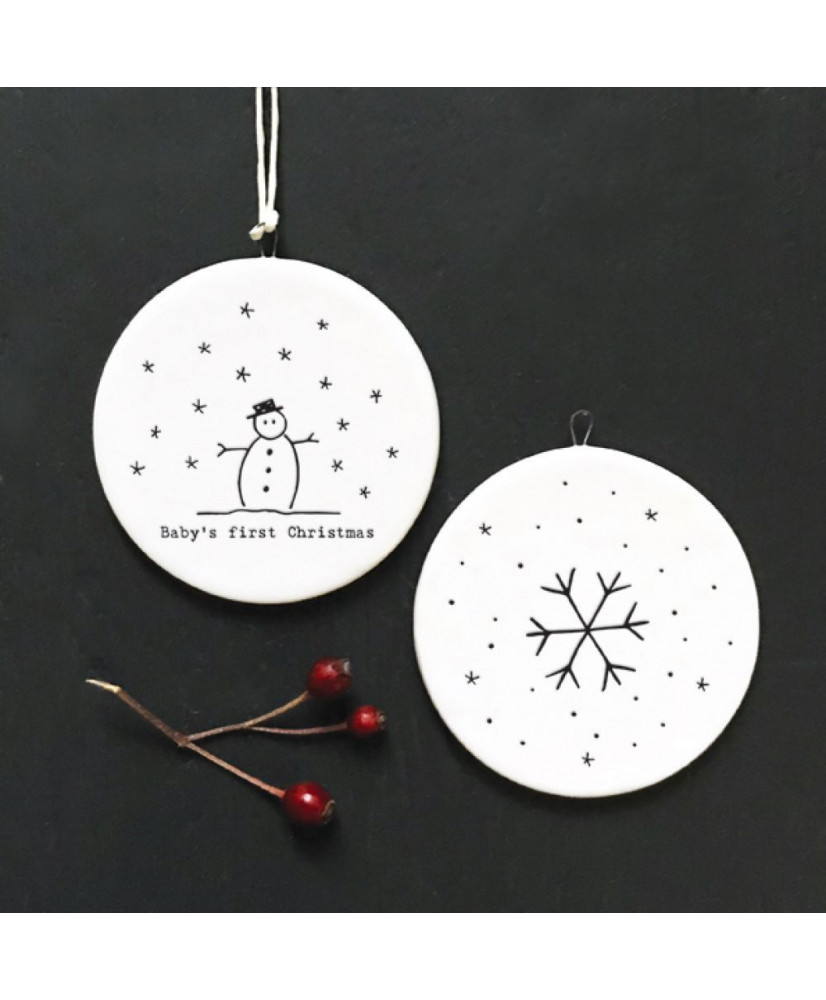 Πορσελάνινη Μπάλα Με Σχέδια Χιονάνθρωπο – Νιφάδα 6,5εκ