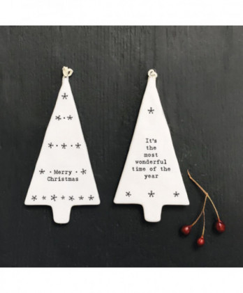 Πορσελάνινο Δέντρο Κρεμαστό – Merry Christmas 11εκ