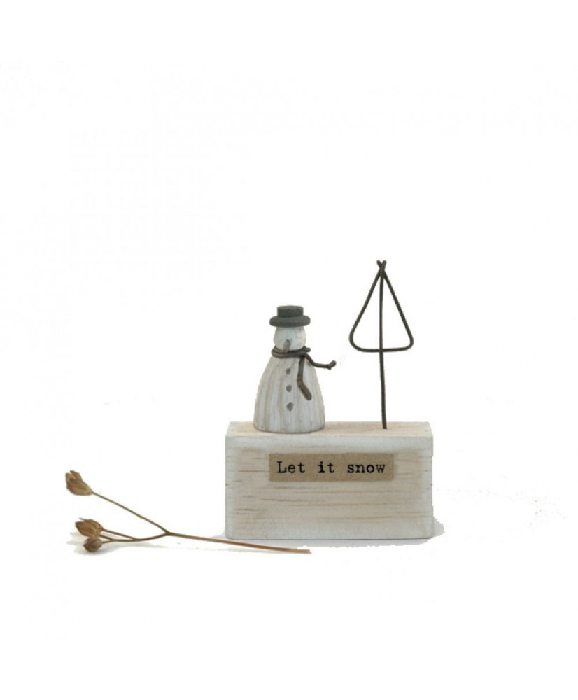 Ξύλινο Θέμα Με Χιονάθρωπο 4εκ
