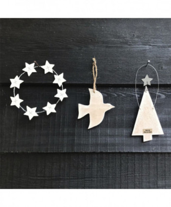 Στεφάνι Με Αστεράκια Από Ξύλο 13εκ