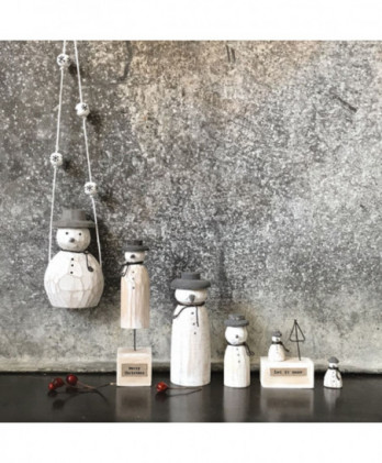 Χιονάνθρωπος Μεγάλος Από Ξύλο 9εκ