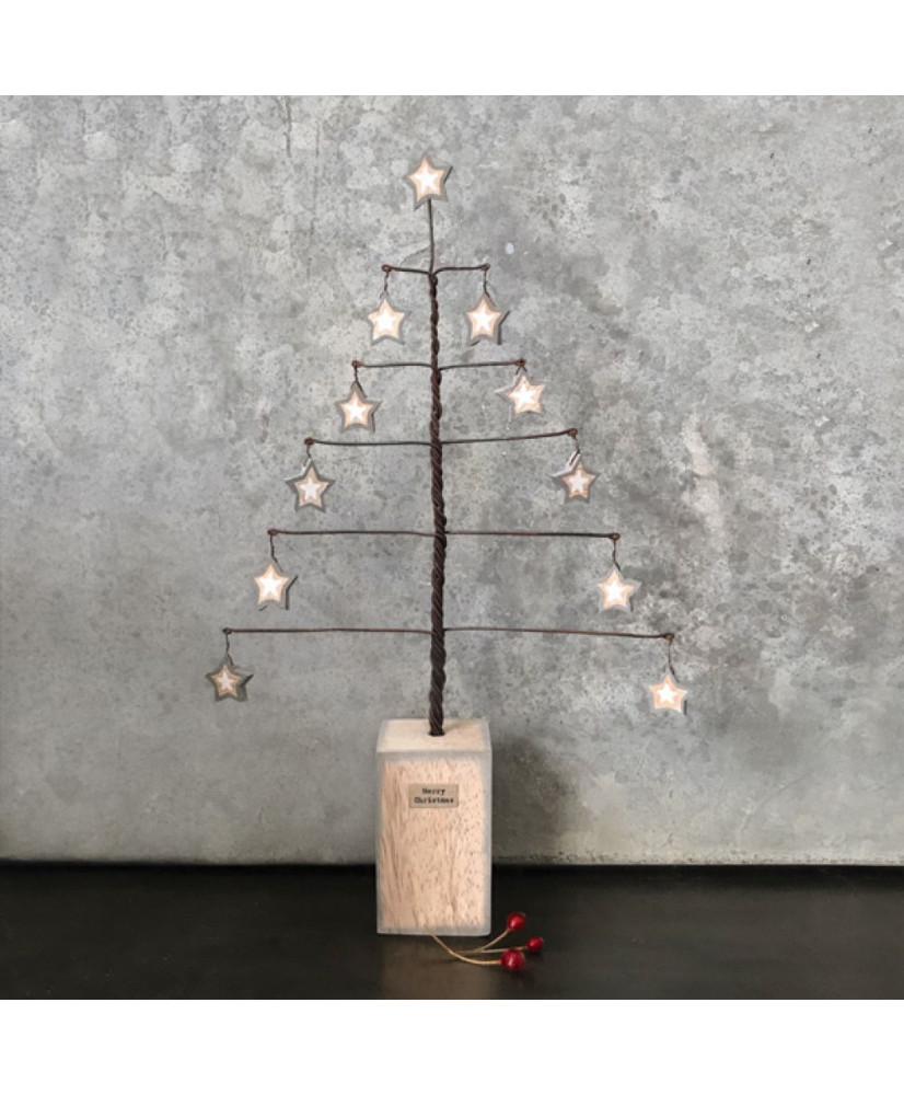 Δέντρο Με Αστέρια Σε Σκουριά Χρώμα 32εκ