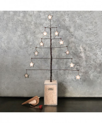 Δέντρο Με Αστέρια Σε Σκουριά Χρώμα 32εκ