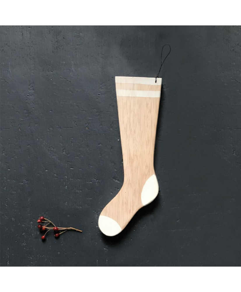 Κάλτσα Μικρή Κρεμαστή Από Ξύλο 25εκ