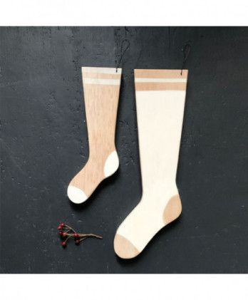 Κάλτσα Μικρή Κρεμαστή Από Ξύλο 25εκ
