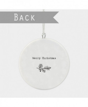 Πορσελάνινη Μπάλα Με Στεφάνι Και Κλαδί – Merry Christmas 5,5εκ