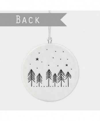 Πορσελάνινη Μπάλα Με Καλύβα Και Έλατα 5,5εκ