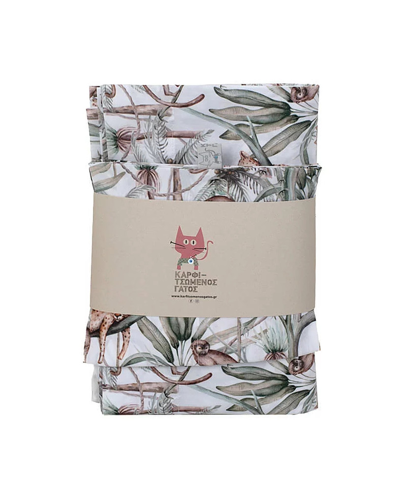 Σεντόνια Κούνιας Με Σχέδιο Jungle Animals