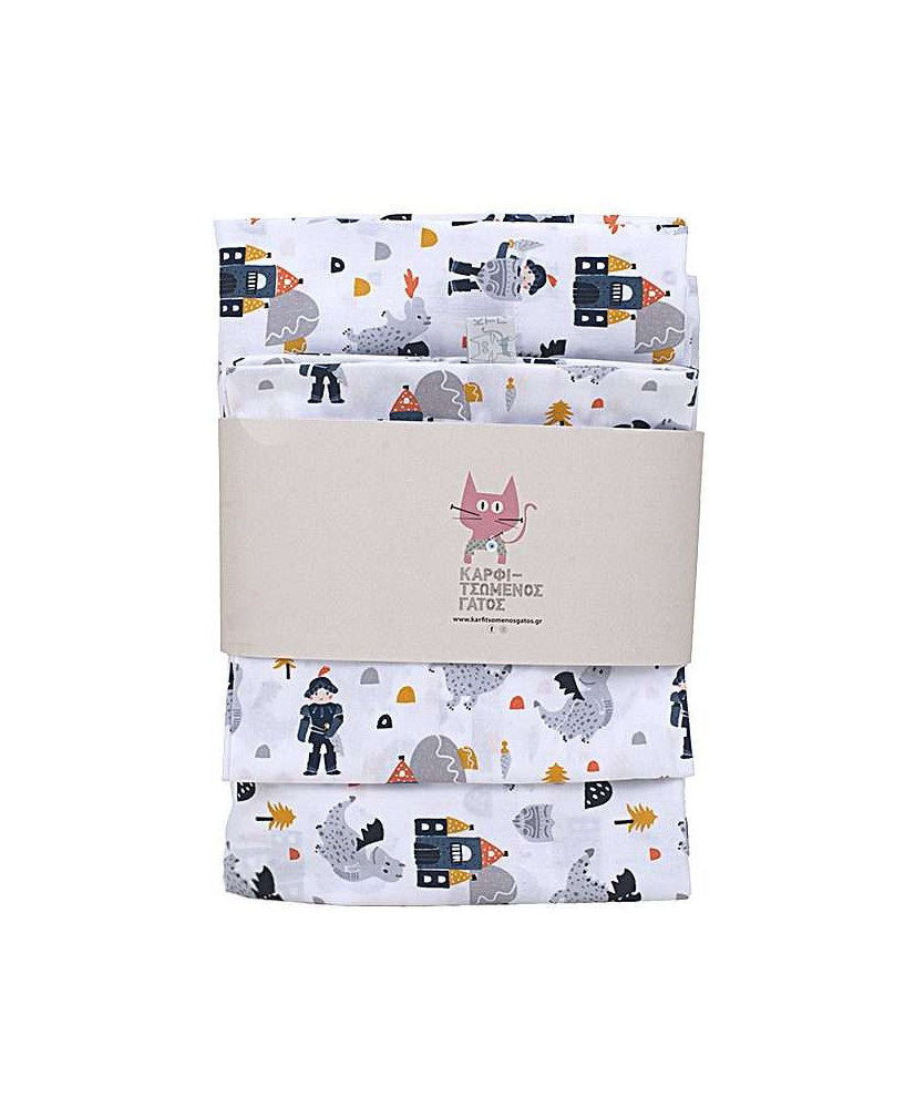 Σεντόνια Κούνιας Με Σχέδιο Knight Castle