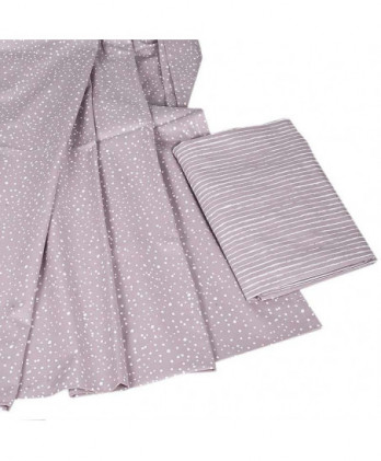 Σεντόνια Κούνιας Με Σχέδιο Stripe & Dots Σε Ροζ Χρώμα