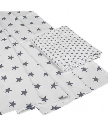 Σεντόνια Κούνιας Με Σχέδιο Stars Grey