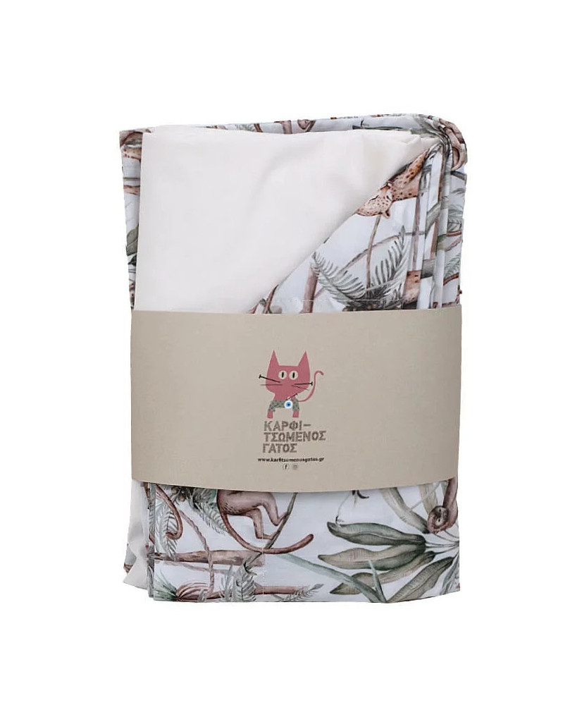Σεντόνια Λίκνου Με Σχέδιο Jungle Animals