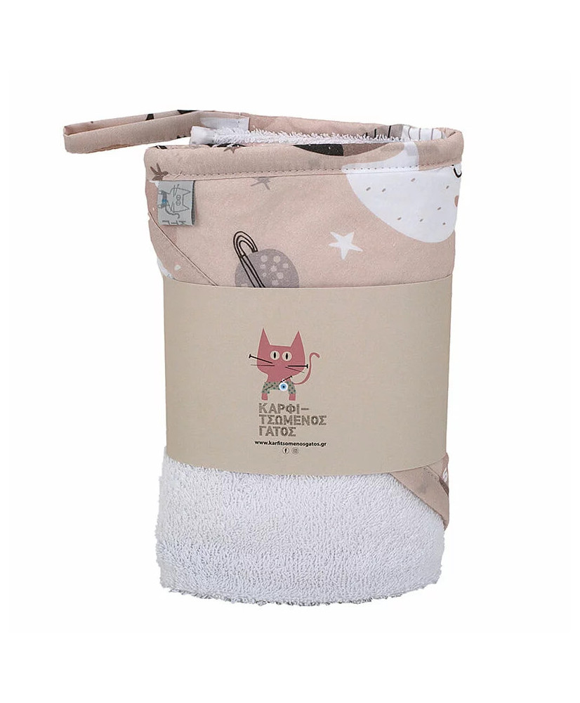 Βρεφική Μπουρνουζοπετσέτα Με Σχέδιο Sleeping Planets