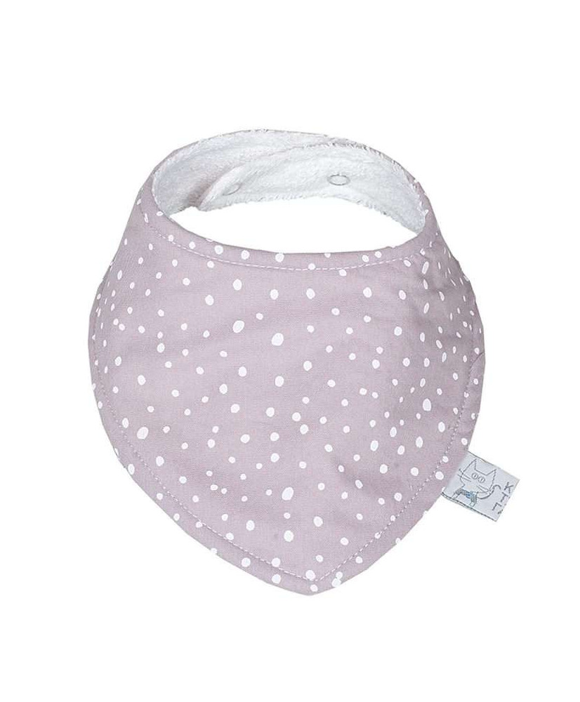 Βρεφική Σαλιάρα – Μπαντάνα Με Σχέδιο Dots Dusty Pink